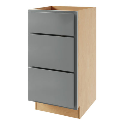 Amishwerks Magnetic Grey Base Cabinets Magnetic Grey 15" 3-Drawer Base Cabinet
