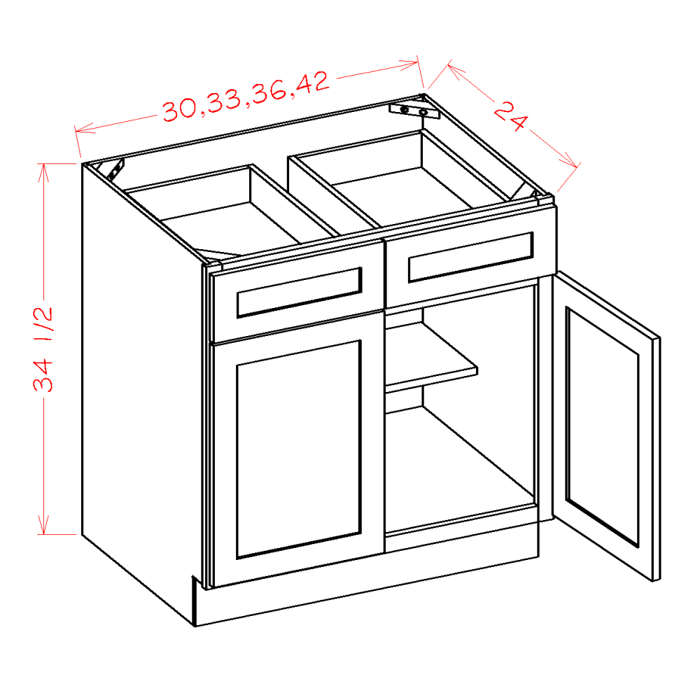 Amishwerks Magnetic Grey Base Cabinets Magnetic Grey 36" Base Cabinet