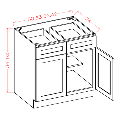 Amishwerks Magnetic Grey Base Cabinets Magnetic Grey 36" Base Cabinet