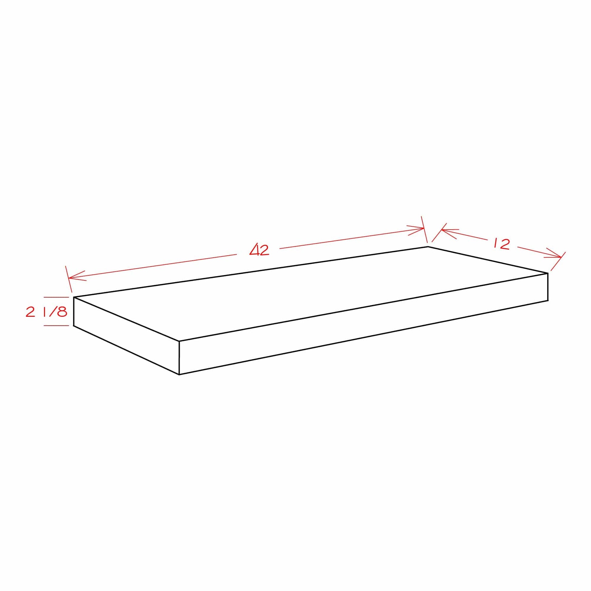 Amishwerks Magnetic Grey Floating Shelves Magnetic Grey 42" Floating Shelf