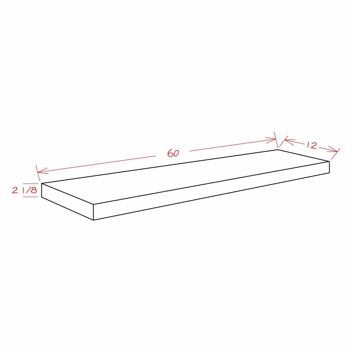 Amishwerks Magnetic Grey Floating Shelves Magnetic Grey 60" Floating Shelf