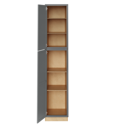 Amishwerks Magnetic Grey Oven and Pantry Cabinets Magnetic Grey 18" x 84" Tall Pantry Linen Cabinet