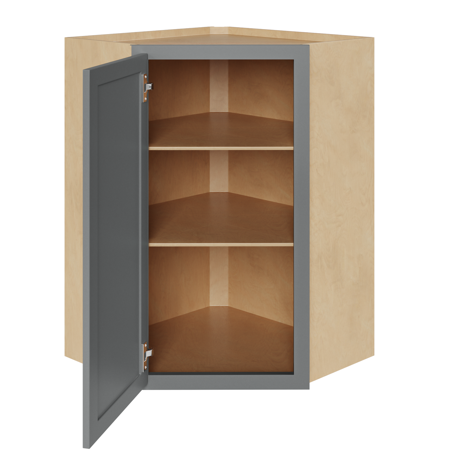 Amishwerks Magnetic Grey Wall Cabinets Magnetic Grey 24" x 36" Diagonal Corner Wall Cabinet