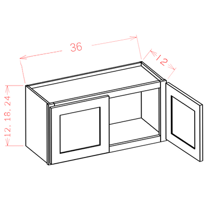 Magnetic Grey 36" x 18" x 12" Wall Cabinet