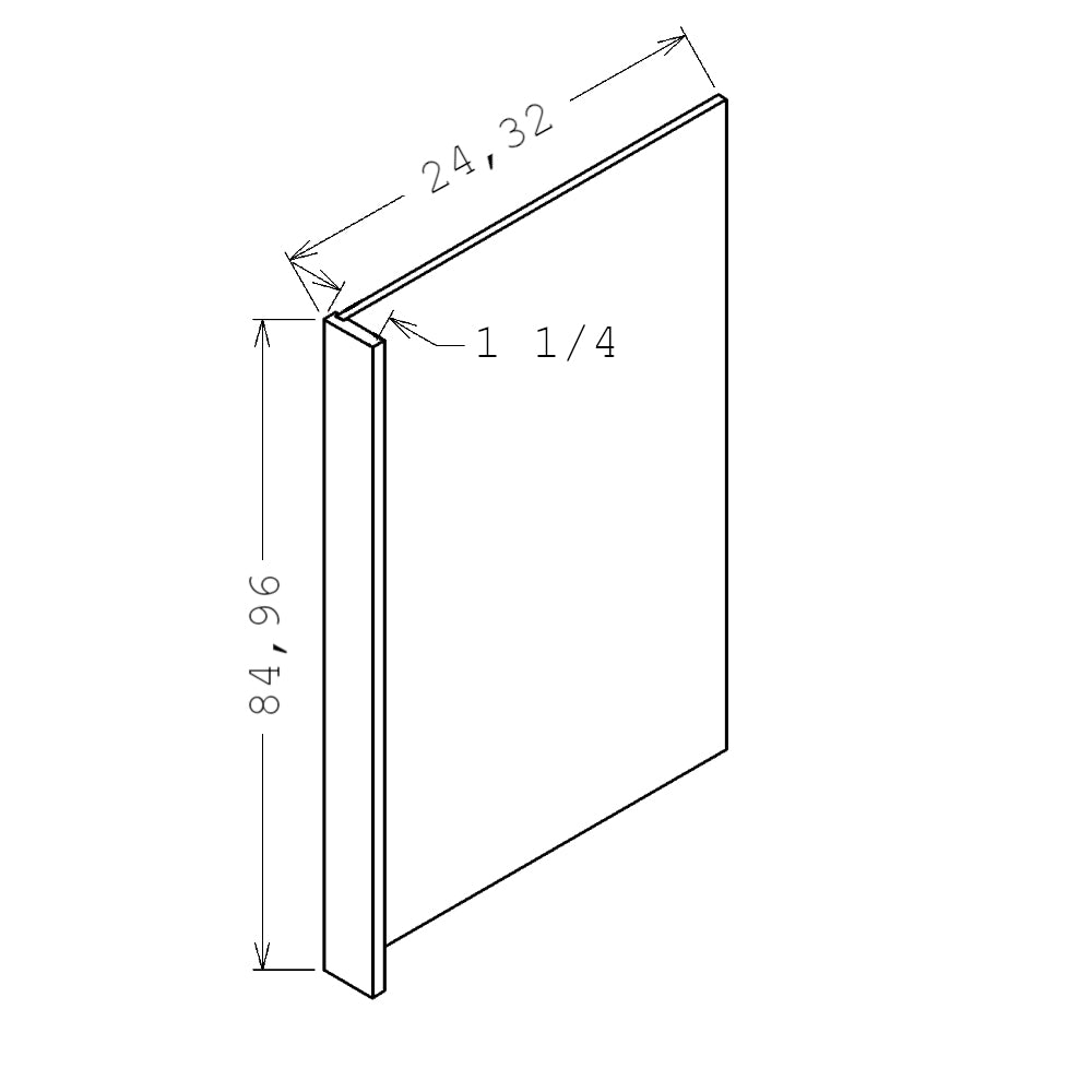 Amishwerks Maple Unfinished Accessories Maple Unfinished 24" x 84" Refrigerator End Panel