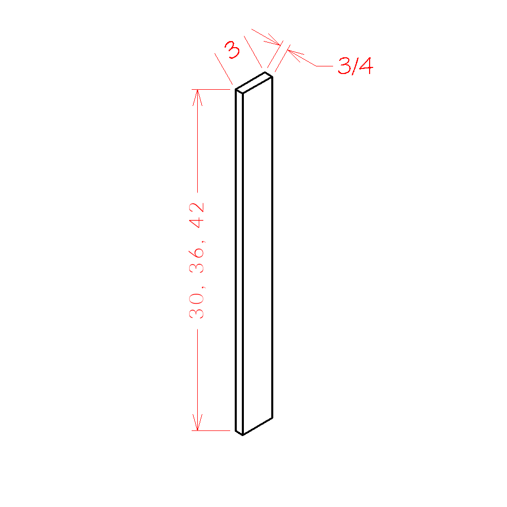 Amishwerks Maple Unfinished Accessories Maple Unfinished 3" x 36" Filler