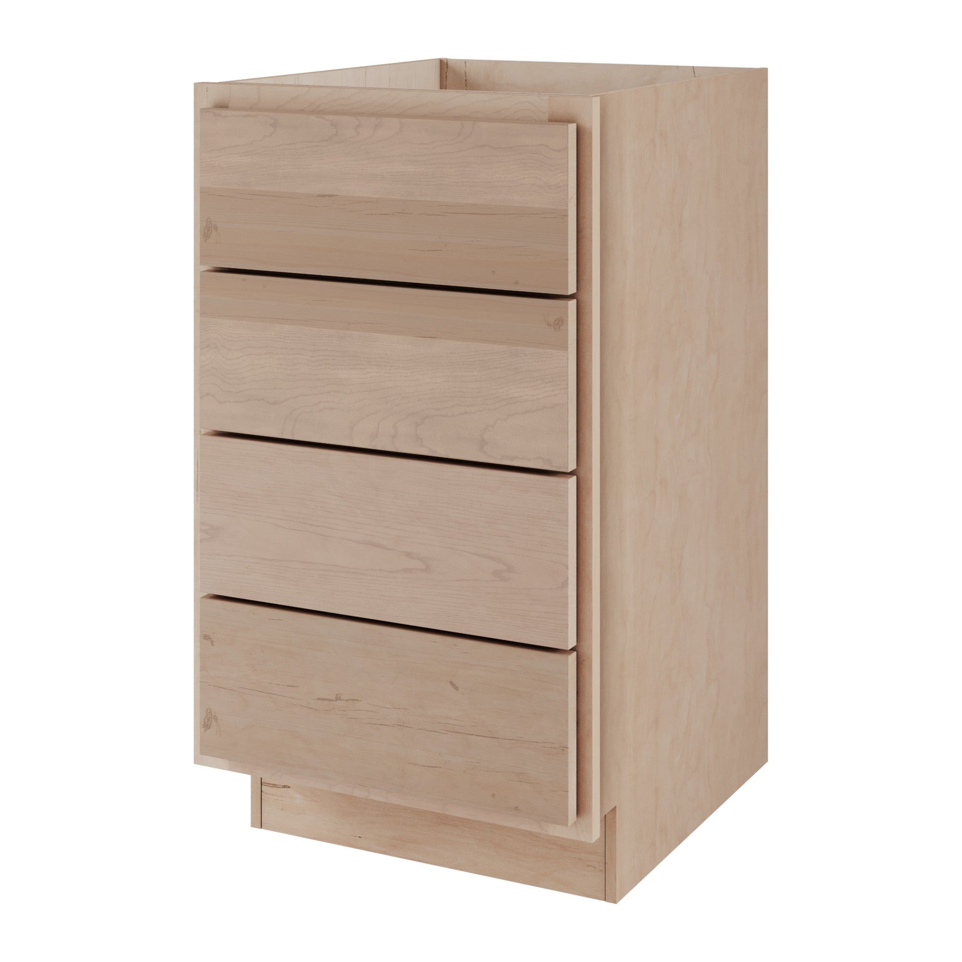 Amishwerks Maple Unfinished Base Cabinets Maple Unfinished 18" 4-Drawer Base Cabinet