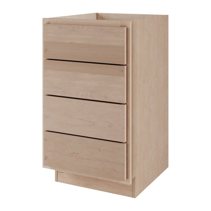 Amishwerks Maple Unfinished Base Cabinets Maple Unfinished 21" 4-Drawer Base Cabinet