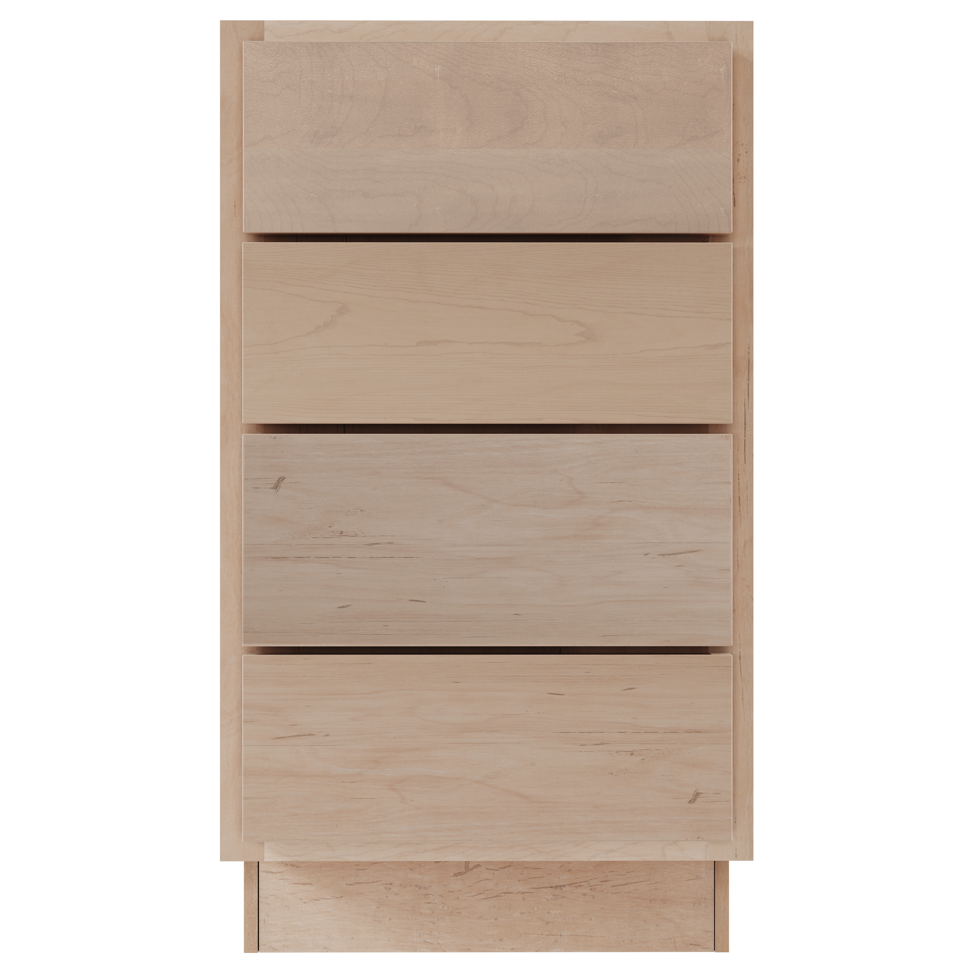 Amishwerks Maple Unfinished Base Cabinets Maple Unfinished 24" 4-Drawer Base Cabinet
