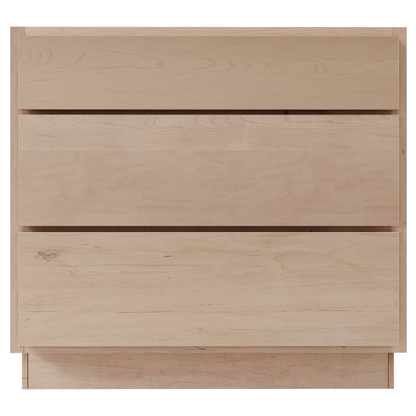 Amishwerks Maple Unfinished Base Cabinets Maple Unfinished 30" 3-Drawer Base Cabinet