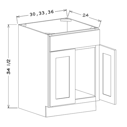 Amishwerks Maple Unfinished Base Cabinets Maple Unfinished 30" Sink Base Cabinet