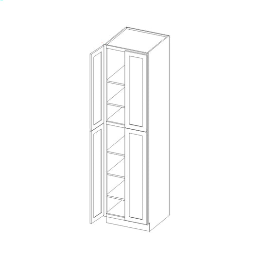 Amishwerks Maple Unfinished Oven and Pantry Cabinets Maple Unfinished 36" x 90" Tall Pantry Linen Double Door Cabinet
