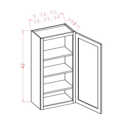 Amishwerks Maple Unfinished Wall Cabinets Maple Unfinished 24" x 42" Wall Cabinet