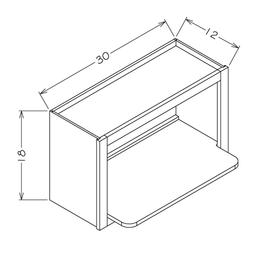 Amishwerks Maple Unfinished Wall Cabinets Maple Unfinished 30" x 18" Microwave Wall Cabinet w/ Shelf