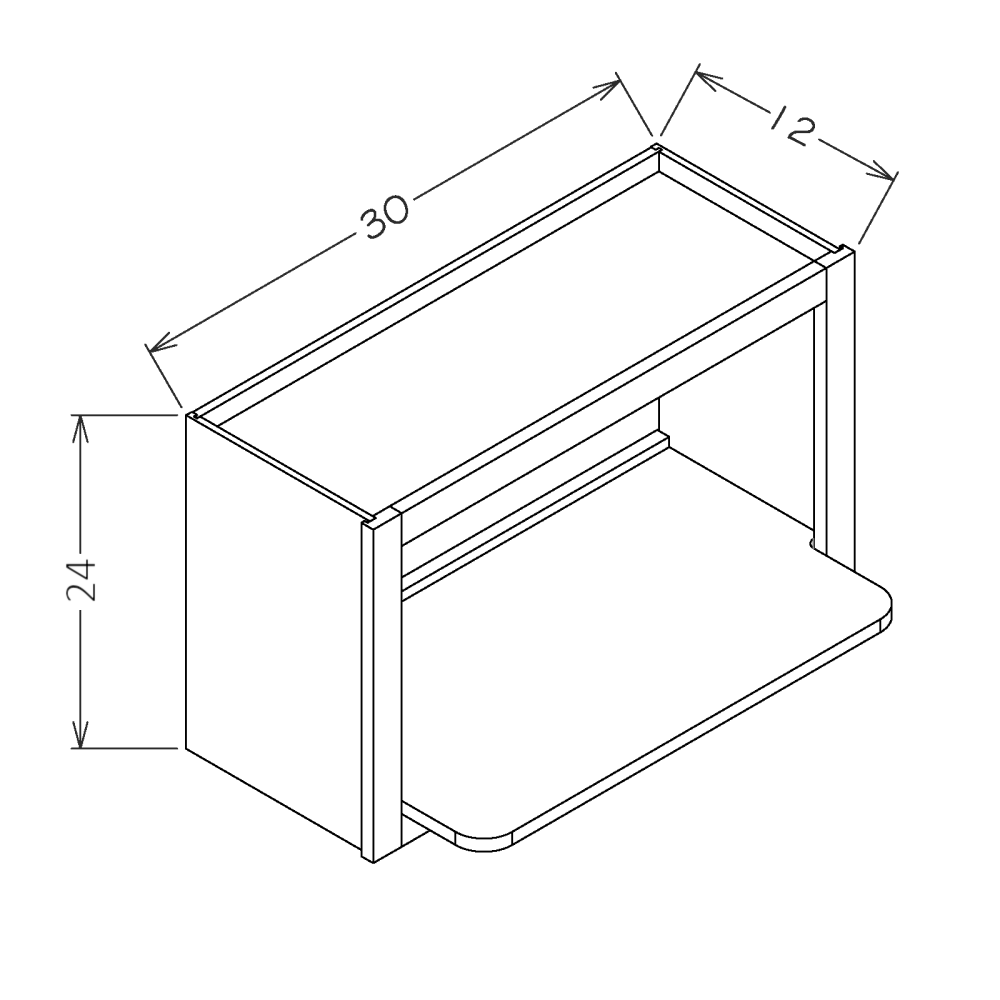 Amishwerks Maple Unfinished Wall Cabinets Maple Unfinished 30" x 24" Microwave Wall Cabinet w/ Shelf