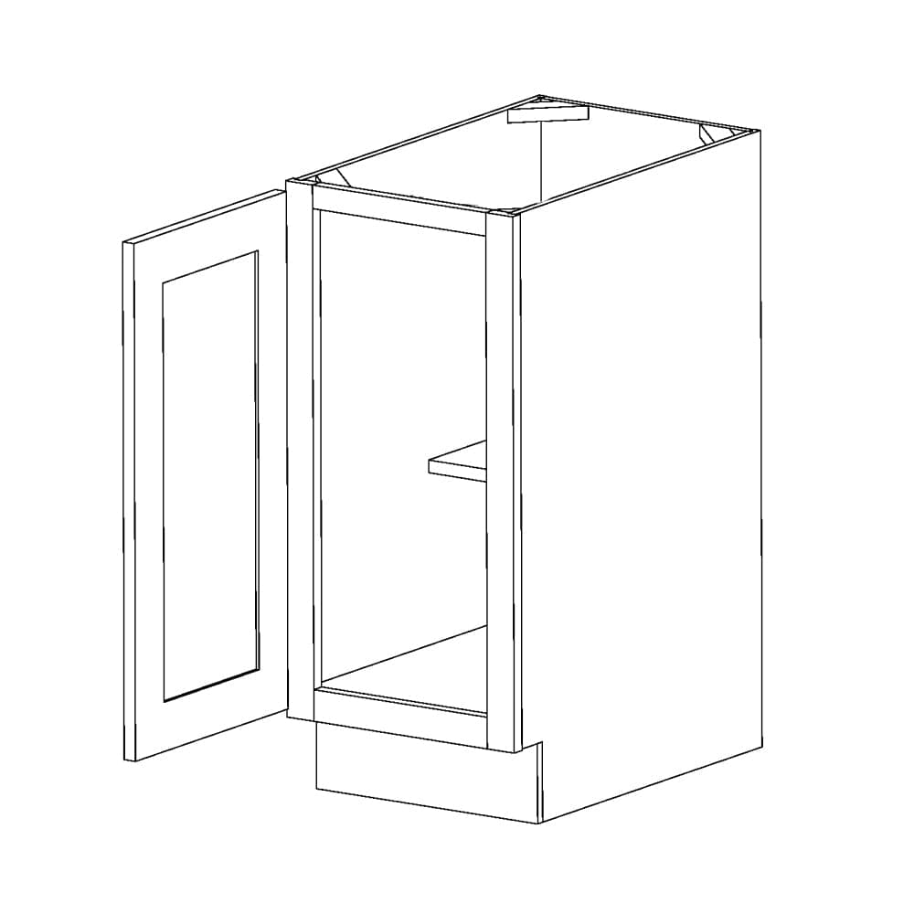 Amishwerks Rustic White Oak Base Cabinets Rustic White Oak 12" Full Height Door Base Cabinet