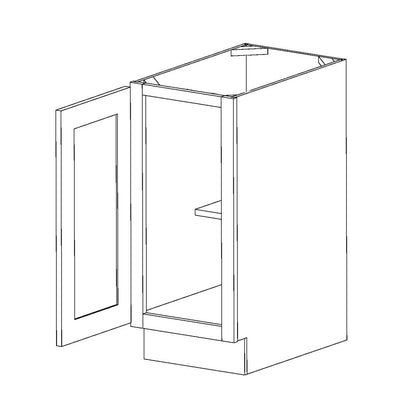 Amishwerks Rustic White Oak Base Cabinets Rustic White Oak 15" Full Height Door Base Cabinet