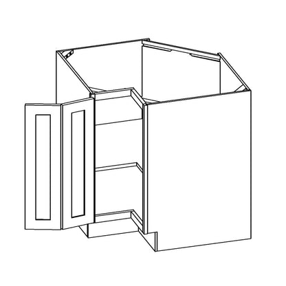 Amishwerks Rustic White Oak Base Cabinets Rustic White Oak 36" Easy Reach Corner Base Cabinet