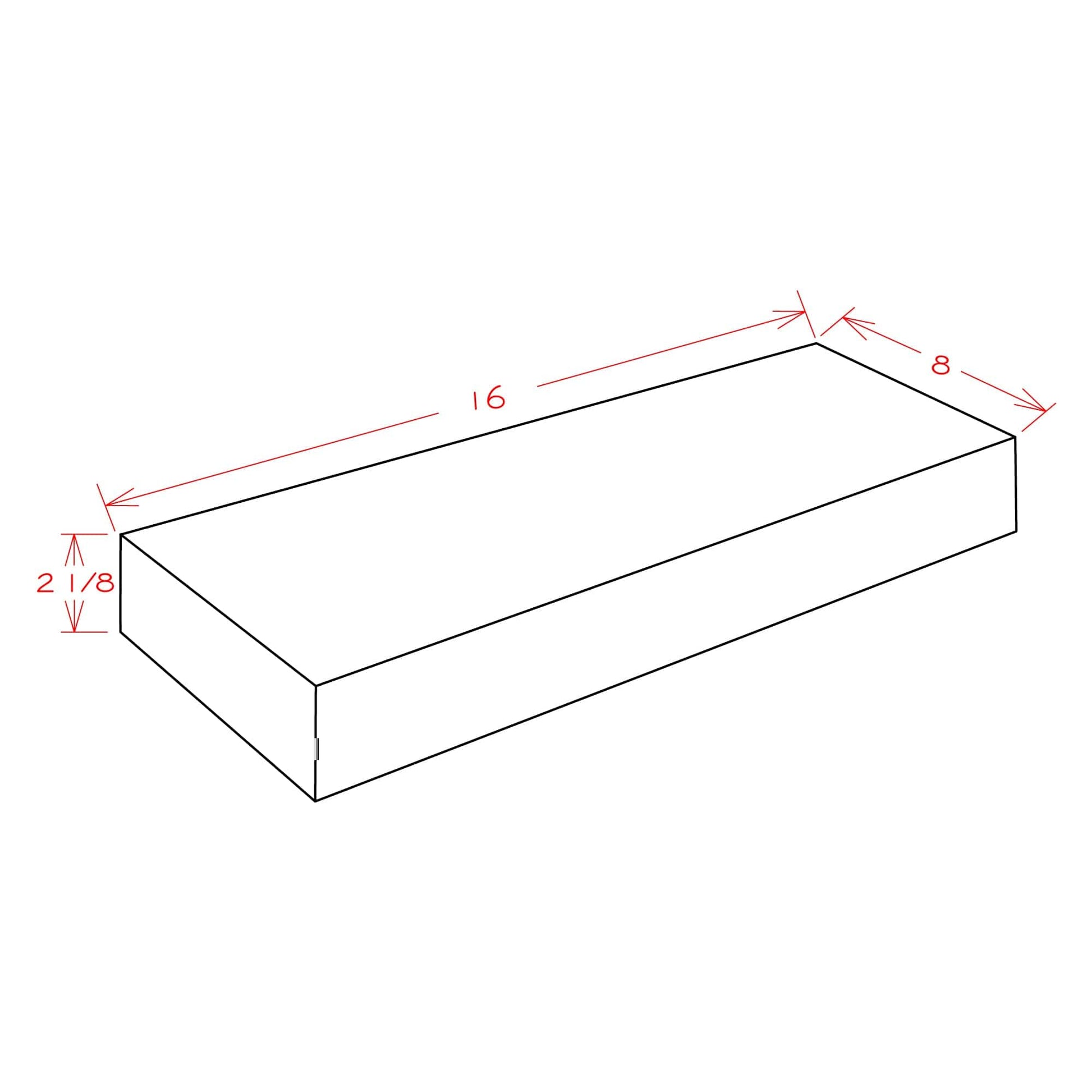 Amishwerks Rustic White Oak Floating Shelves Rustic White Oak 16" Floating Shelf