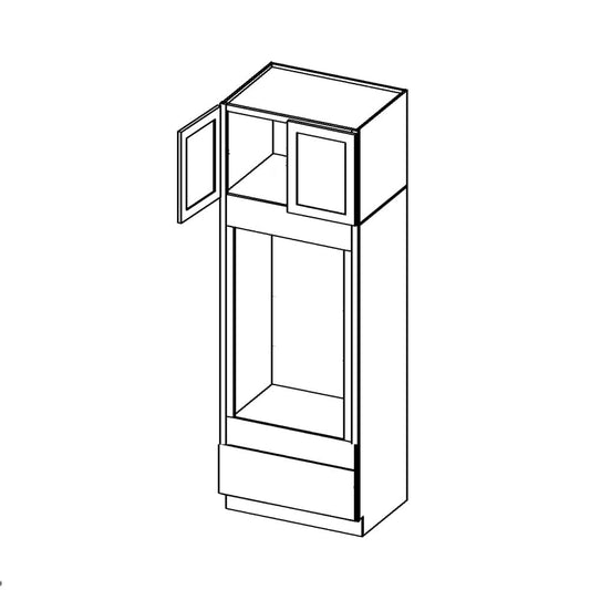 Amishwerks Rustic White Oak Oven and Pantry Cabinets Rustic White Oak 30" x 90" Double Oven Cabinet