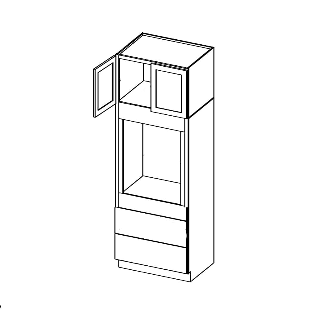 Amishwerks Rustic White Oak Oven and Pantry Cabinets Rustic White Oak 33" x 96" Single Oven Cabinet