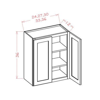 Amishwerks Rustic White Oak Wall Cabinets Rustic White Oak 36" x 36" Wall Cabinet