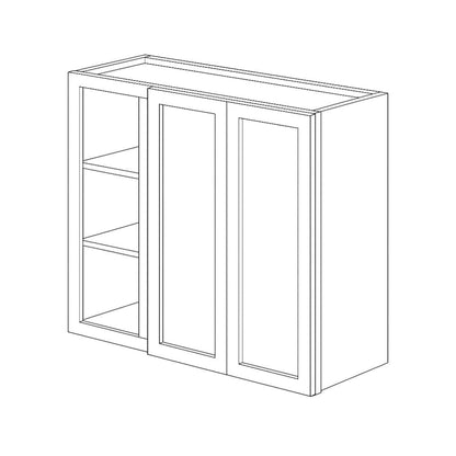 Amishwerks Rustic White Oak Wall Cabinets Rustic White Oak 39" x 36" Blind Corner Wall Cabinet
