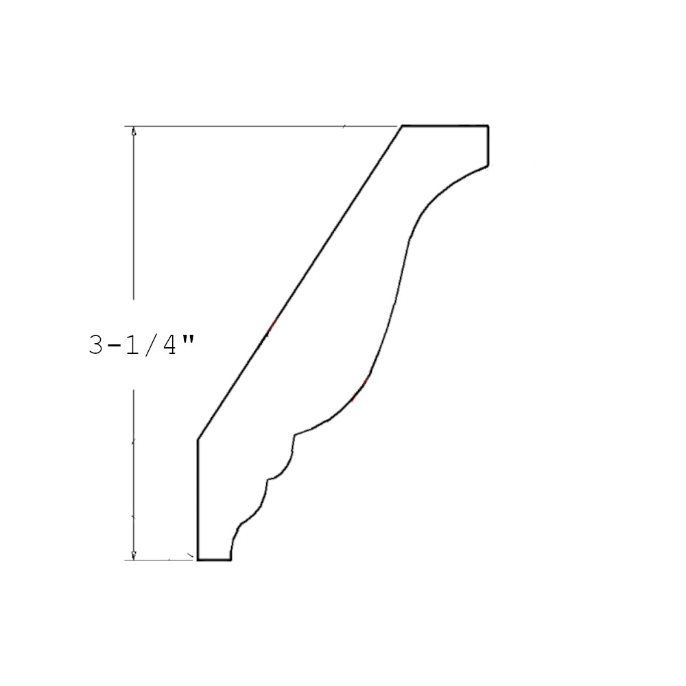 Amishwerks Natural Maple Accessories Natural Maple 3-1/4" Crown Molding