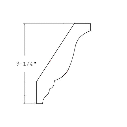 Amishwerks Natural Maple Accessories Natural Maple 3-1/4" Crown Molding