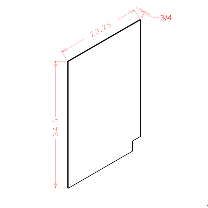 Amishwerks Natural Maple Accessories Natural Maple Base End Panel (Right)