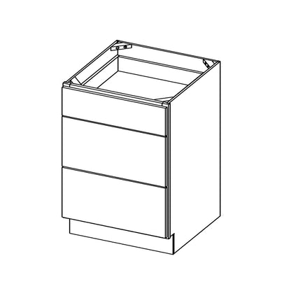 Amishwerks Natural Maple Base Cabinets Natural Maple 12" 3-Drawer Base Cabinet