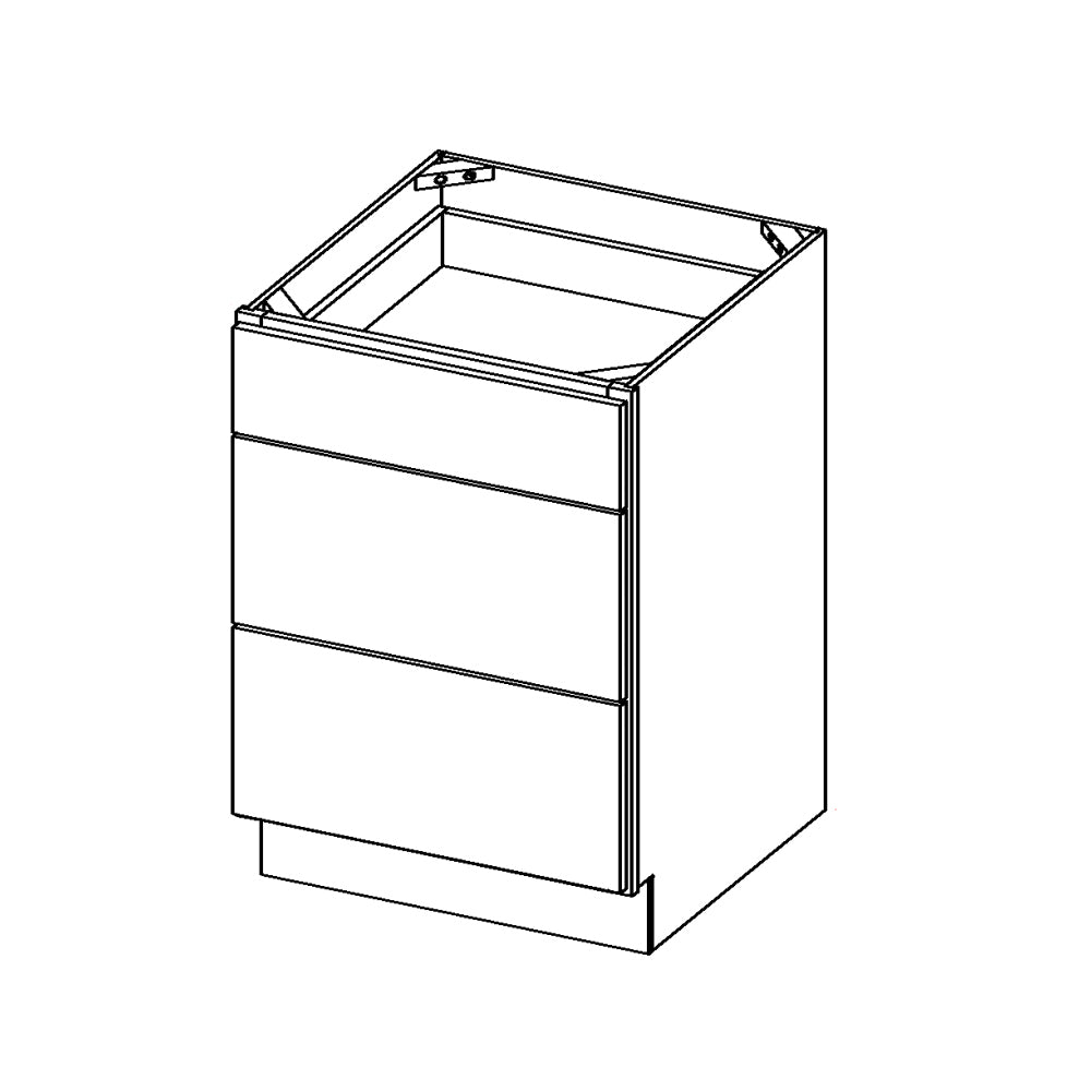 Amishwerks Natural Maple Base Cabinets Natural Maple 18" 3-Drawer Base Cabinet
