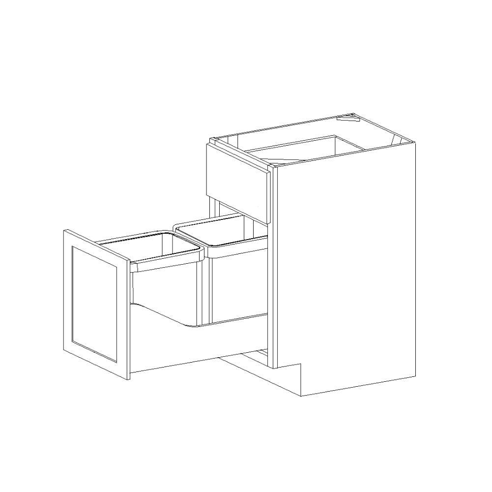 Amishwerks Natural Maple Base Cabinets Natural Maple 18" Base Cabinet w/ Double Trash Can Insert
