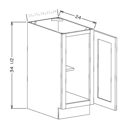 Amishwerks Natural Maple Base Cabinets Natural Maple 21" Full Height Door Base Cabinet