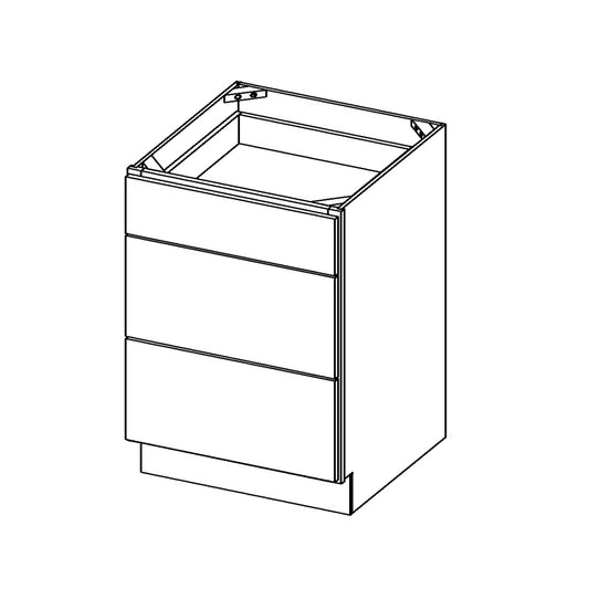 Amishwerks Natural Maple Base Cabinets Natural Maple 24" 3-Drawer Base Cabinet