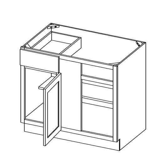 Amishwerks Natural Maple Base Cabinets Natural Maple 36" Blind Corner Base Cabinet