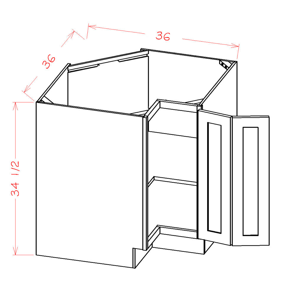 Amishwerks Natural Maple Base Cabinets Natural Maple 36" Easy Reach Corner Base Cabinet