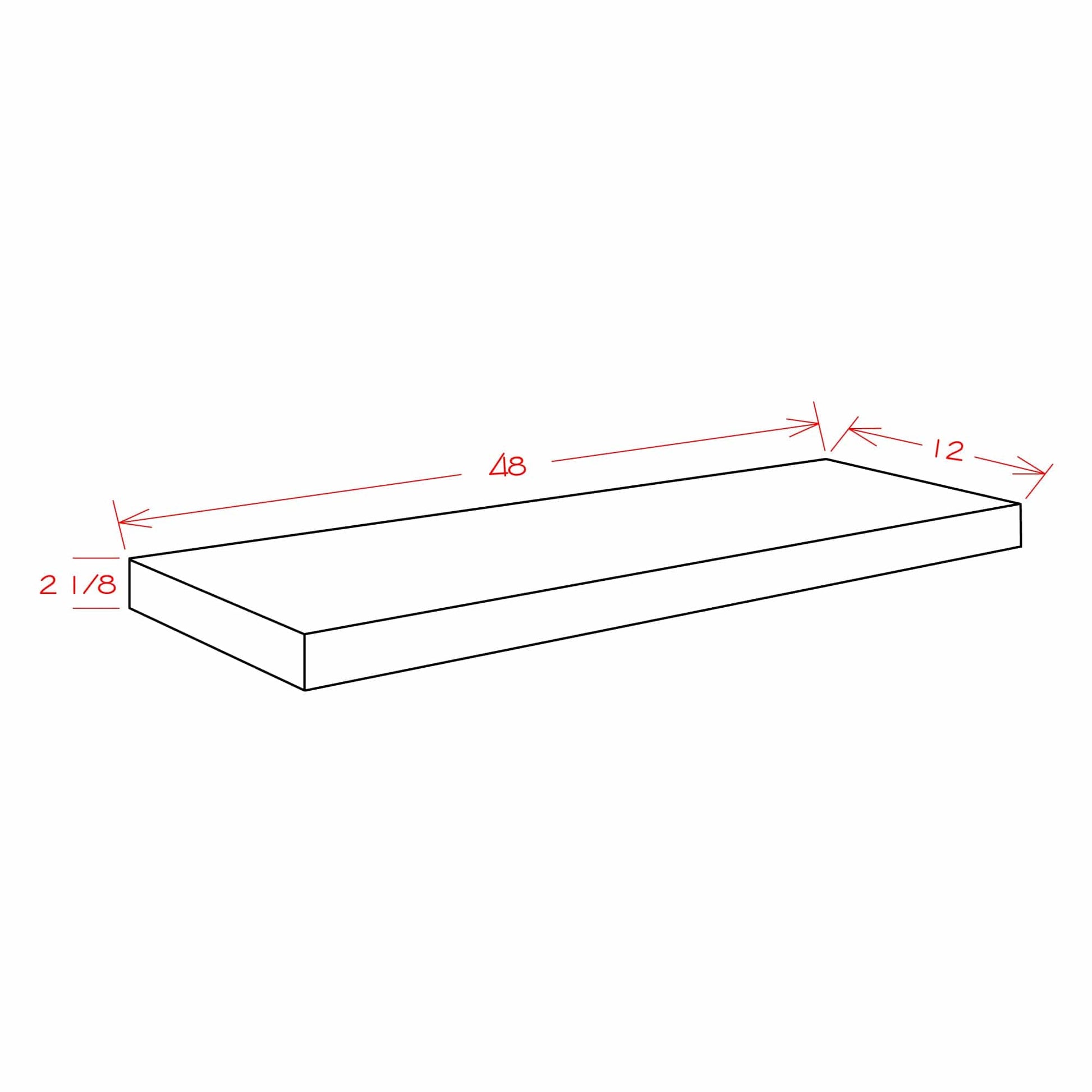 Amishwerks Natural Maple Floating Shelves Natural Maple 48" Floating Shelf