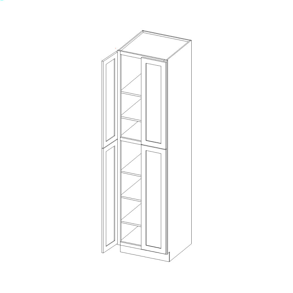 Amishwerks Natural Maple Oven and Pantry Cabinets Natural Maple 33" x 90" Tall Pantry Linen Double Door Cabinet