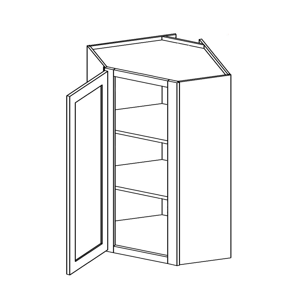 Amishwerks Natural Maple Wall Cabinets Natural Maple 24" x 36" Diagonal Corner Wall Cabinet
