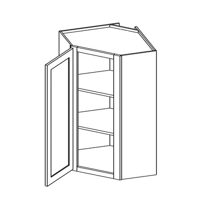 Amishwerks Natural Maple Wall Cabinets Natural Maple 24" x 42" Diagonal Corner Wall Cabinet