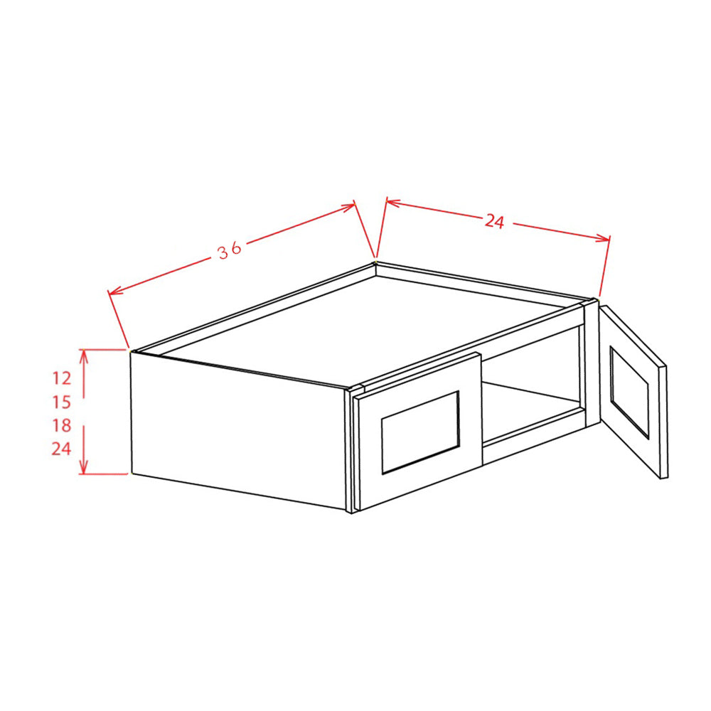 Amishwerks Natural Maple Wall Cabinets Natural Maple 36" x 15" x 24" Refrigerator Wall Cabinet