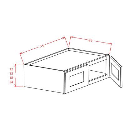 Amishwerks Natural Maple Wall Cabinets Natural Maple 36" x 15" x 24" Refrigerator Wall Cabinet