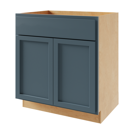 Amishwerks Needlepoint Navy Blue Base Cabinets Needlepoint Navy Blue 36" Sink Base Cabinet