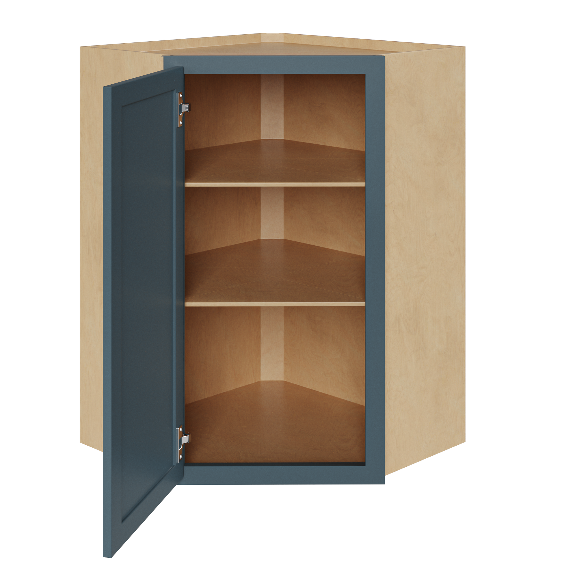 Amishwerks Needlepoint Navy Blue Wall Cabinets Needlepoint Navy Blue 24" x 30" Diagonal Corner Wall Cabinet