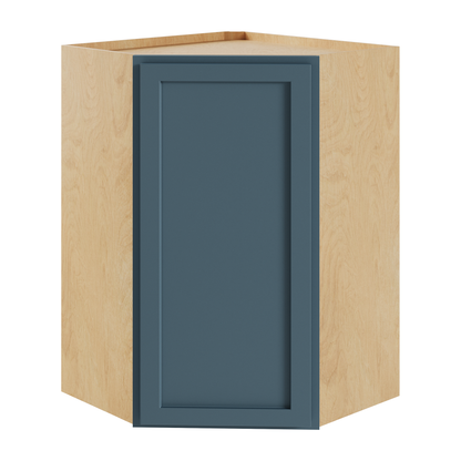 Amishwerks Needlepoint Navy Blue Wall Cabinets Needlepoint Navy Blue 24" x 36" Diagonal Corner Wall Cabinet
