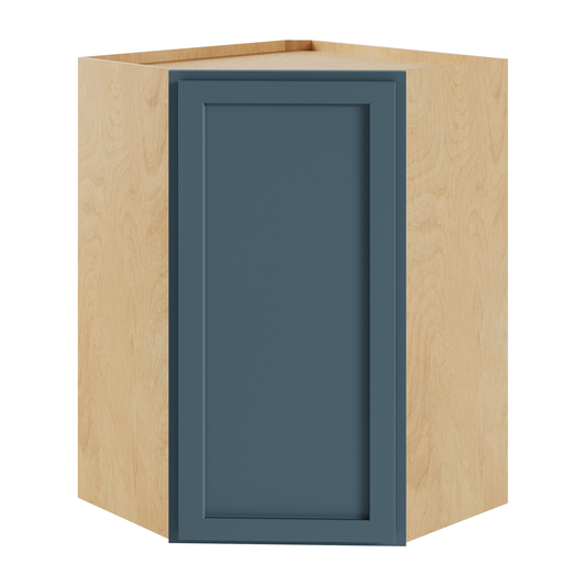 Amishwerks Needlepoint Navy Blue Wall Cabinets Needlepoint Navy Blue 24" x 36" Diagonal Corner Wall Cabinet