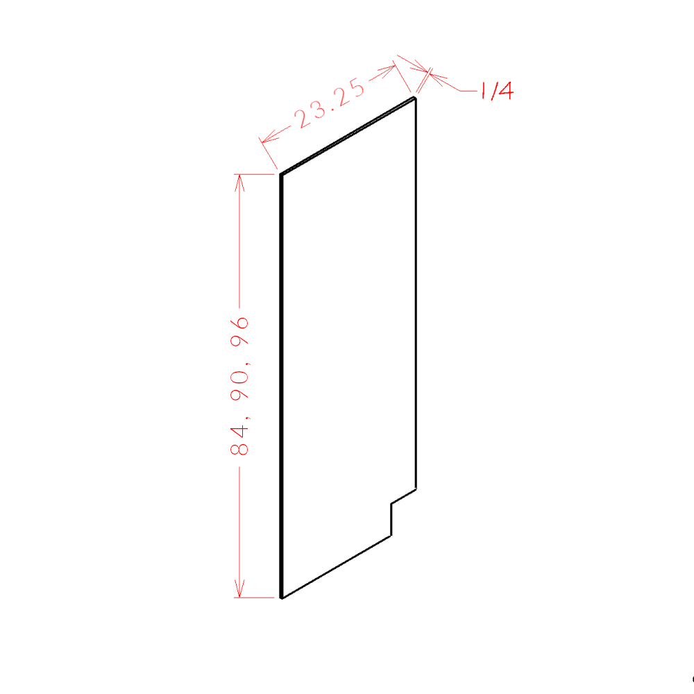 Amishwerks Provincial Accessories Provincial 90" Tall End Panel (Left)