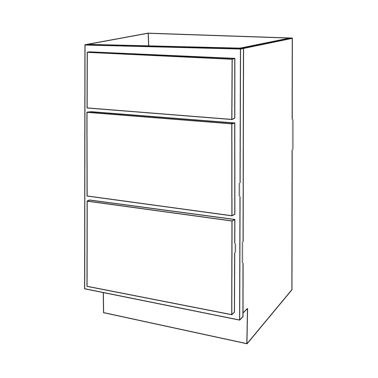 Amishwerks Provincial Bathroom Vanities Provincial 18" Bathroom Vanity 3-Drawer Base Cabinet