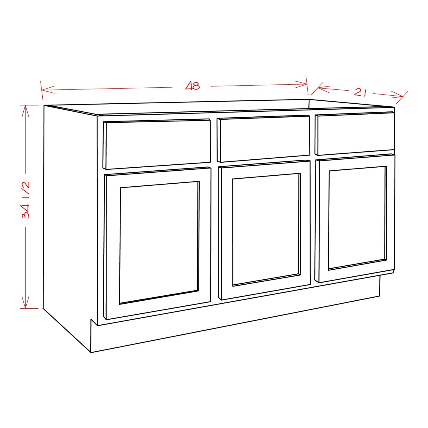 Amishwerks Provincial Bathroom Vanities Provincial 48" Bathroom Vanity Sink Base Cabinet